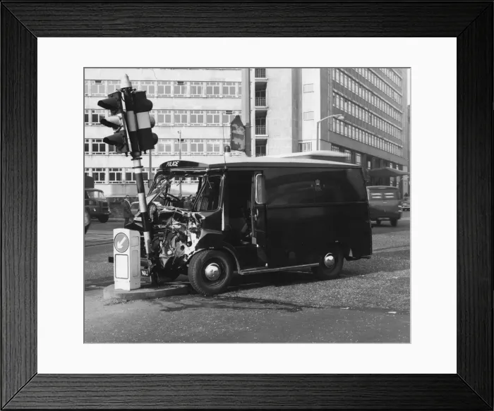 Framed Print : Police Van Crash Framed Print : Police Van Crash