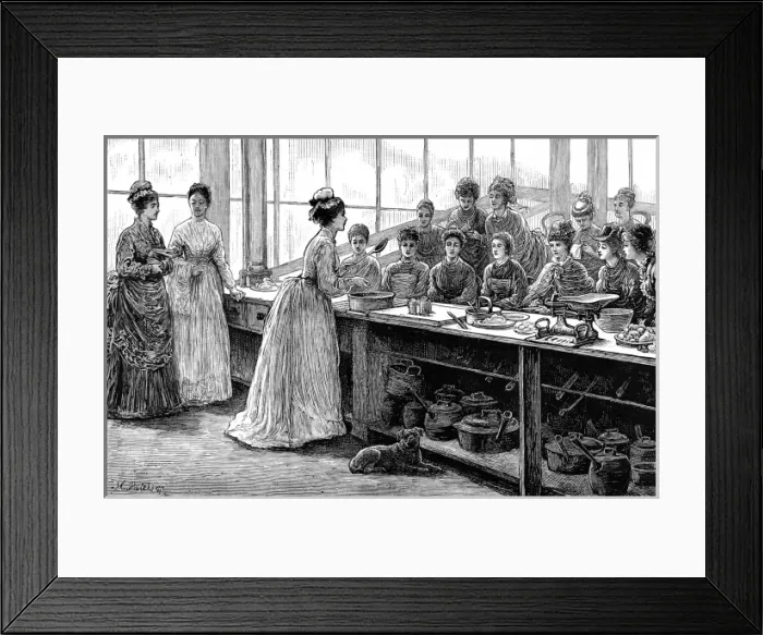 Framed Print : National Training School of Cookery at South Kensington: Aft Framed Print : National Training School of Cookery at South Kensington: Aft