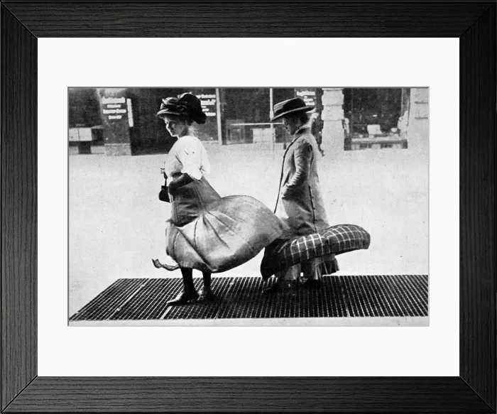Framed Print : Caught out by the draught, c. 1909 Framed Print : Caught out by the draught, c. 1909