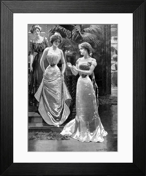 Framed Print : Ladies at a Christmas ball, c. 1902 Framed Print : Ladies at a Christmas ball, c. 1902