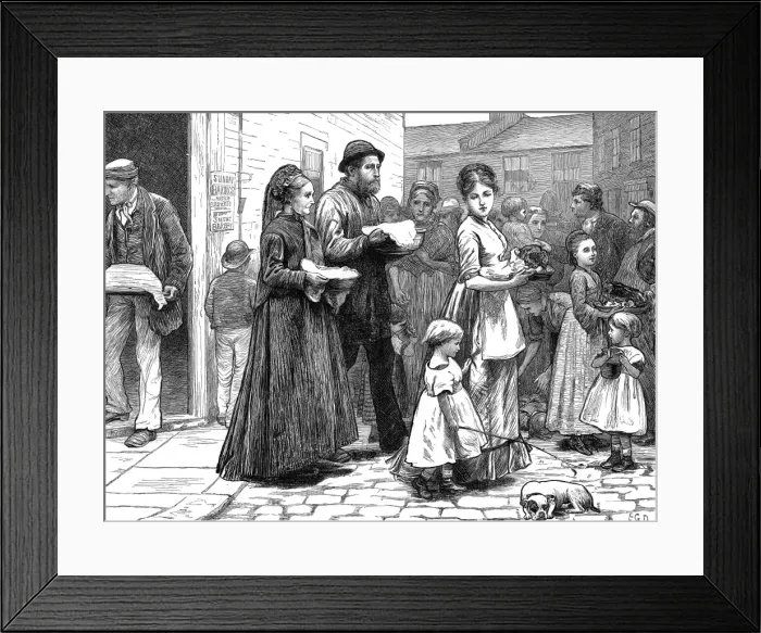 Framed Print : London Sketches - Fetching the Sunday Dinner Framed Print : London Sketches - Fetching the Sunday Dinner
