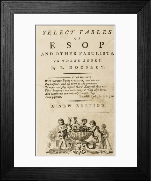 Framed Print : Esops Fables Title Page Framed Print : Esops Fables Title Page