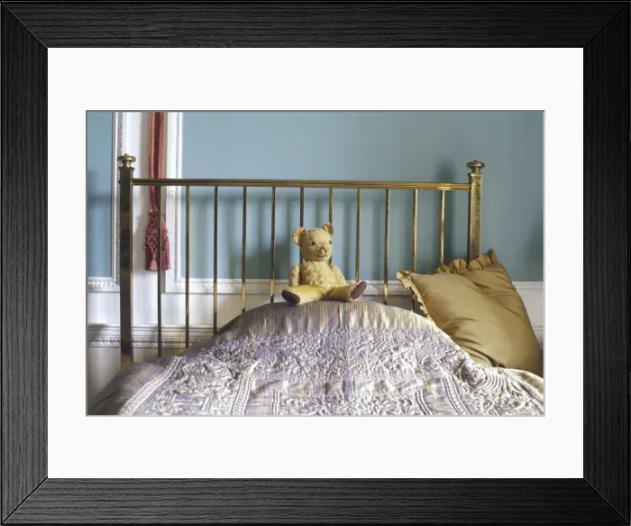 Framed Print : Teddy on the Bed Framed Print : Teddy on the Bed