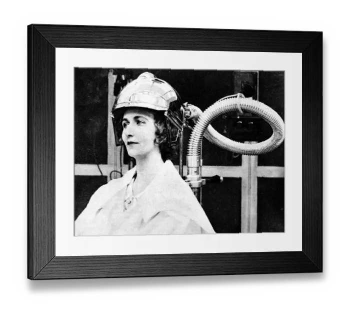 Framed Print : Hair-drying device, 1928 Framed Print : Hair-drying device, 1928