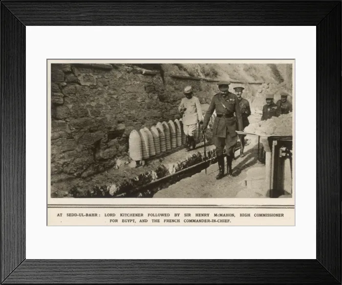 Framed Print : Lord Kitchener inspecting Allied positions at Sedd el-Bahr Framed Print : Lord Kitchener inspecting Allied positions at Sedd el-Bahr