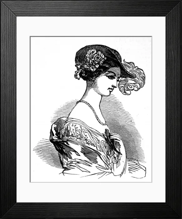Framed Print : Head-wear Fashions for May 1850 Framed Print : Head-wear Fashions for May 1850