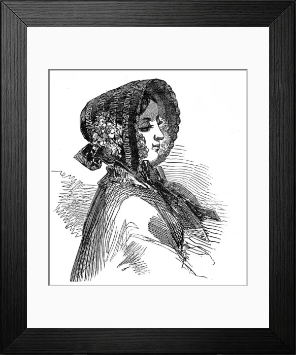 Framed Print : Head-wear fashions for May 1850 Framed Print : Head-wear fashions for May 1850
