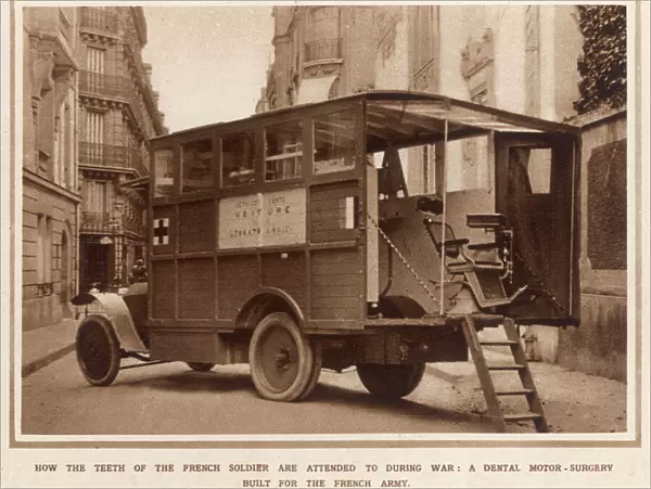 A mobile dental surgery, belonging to the French army