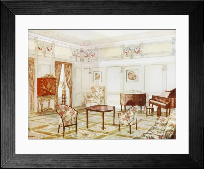 Framed Print : A White Drawing Room