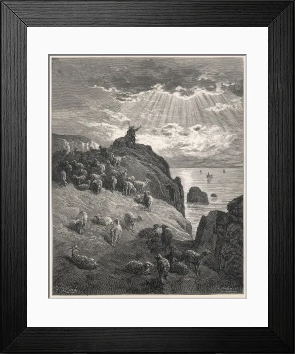 Framed Print : The Shepherd & the Sea Framed Print : The Shepherd & the Sea