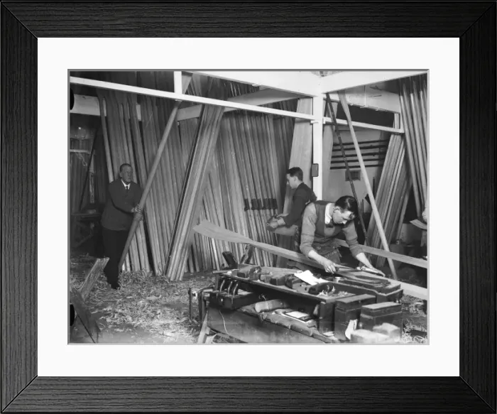 Framed Print : Making Oars 1930 Framed Print : Making Oars 1930