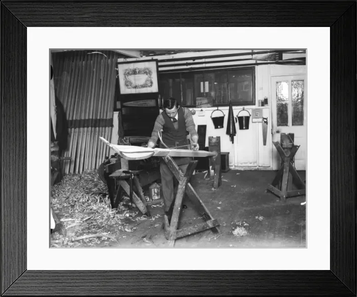 Framed Print : Making Oars 1930 Framed Print : Making Oars 1930