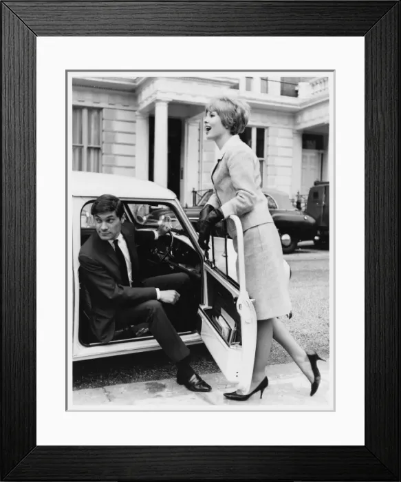 Framed Print : Couple with Car Framed Print : Couple with Car
