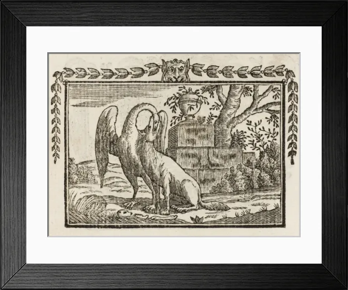 Framed Print : Fable / Wolf and Crane Framed Print : Fable / Wolf and Crane