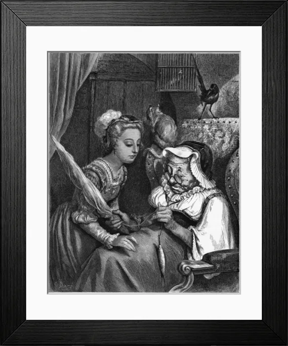 Framed Print : Sleeping Beauty Spinning Framed Print : Sleeping Beauty Spinning