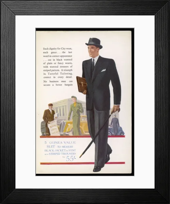 Framed Print : Business Suit 1939 Framed Print : Business Suit 1939