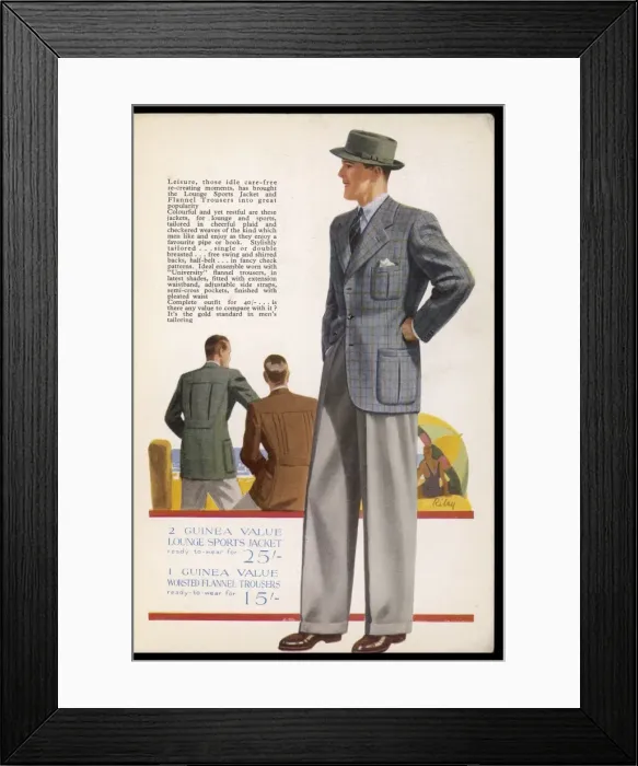 Framed Print : Jacket & Trousers 1939 Framed Print : Jacket & Trousers 1939