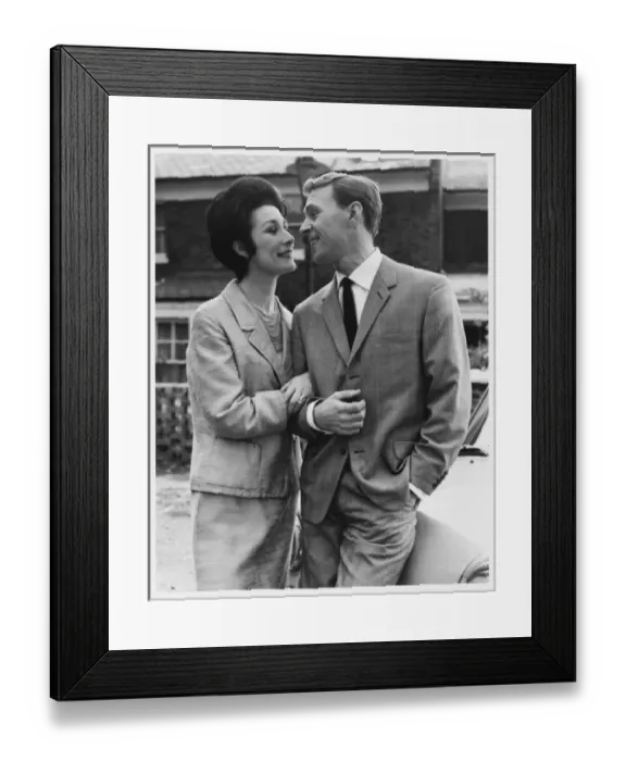 Framed Print : Couple with Car Framed Print : Couple with Car