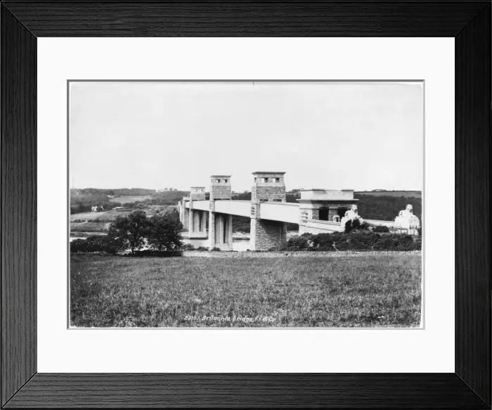 Framed Print : Britannia Bridge - 1890 Framed Print : Britannia Bridge - 1890