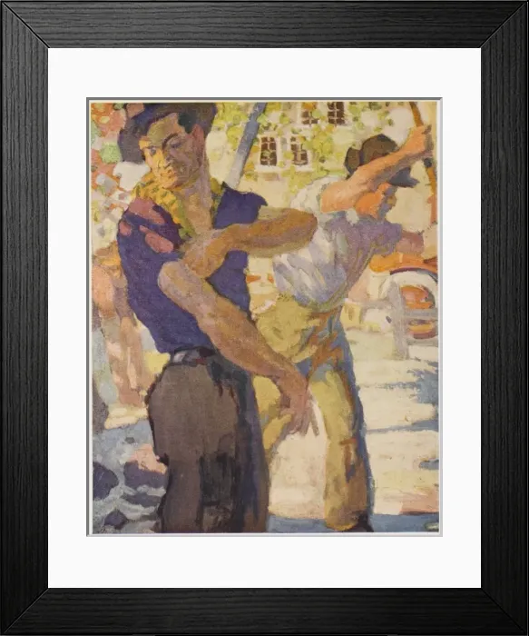 Framed Print : Men Working on Water Framed Print : Men Working on Water