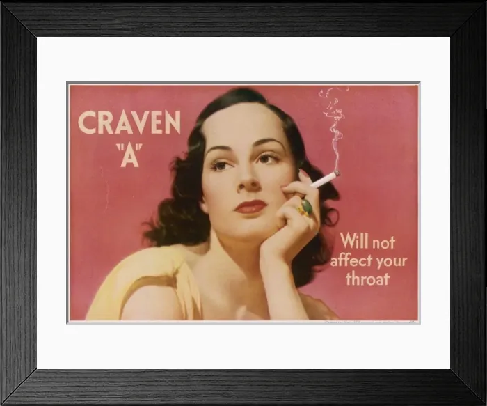 Framed Print : Craven a Advertisement Framed Print : Craven a Advertisement