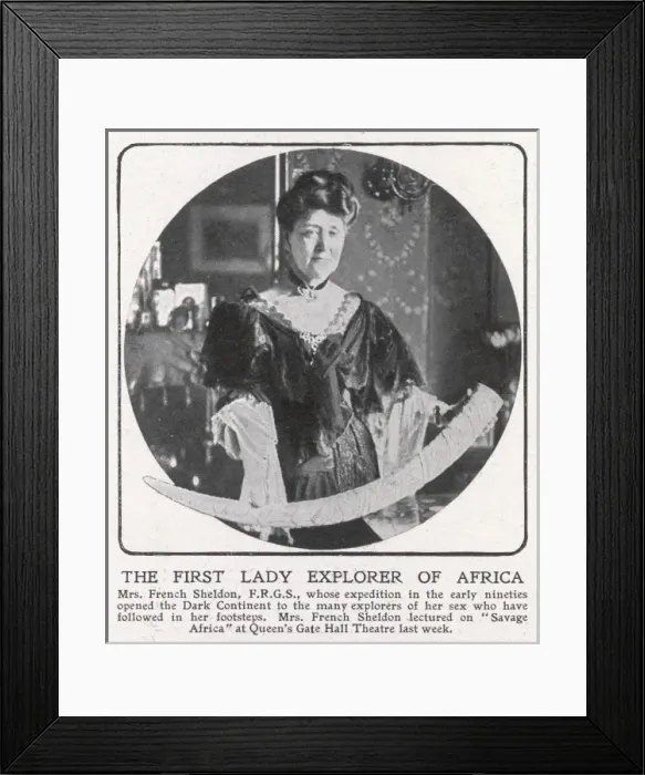 Framed Print : Mrs. Mary French Sheldon, c. 1909 Framed Print : Mrs. Mary French Sheldon, c. 1909