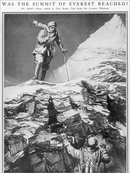 Mallory and Irvine at the Second Step, Everest, 1924