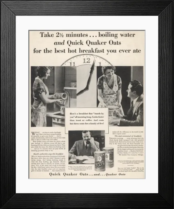 Framed Print : Quaker Oats Ad 1931 Framed Print : Quaker Oats Ad 1931