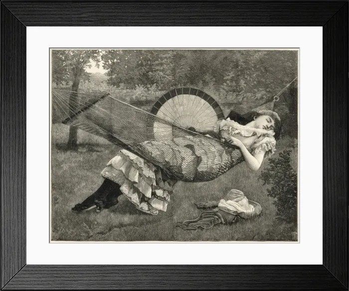 Framed Print : Girl in Hammock 1885 Framed Print : Girl in Hammock 1885