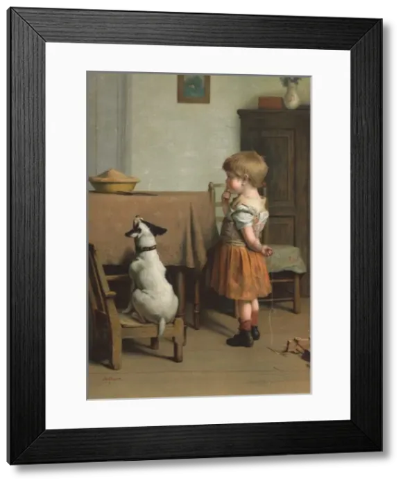 Framed Print : Small boy and dog Framed Print : Small boy and dog