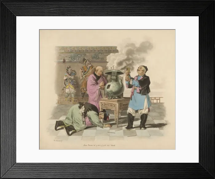 Framed Print : Burning Incense China Framed Print : Burning Incense China