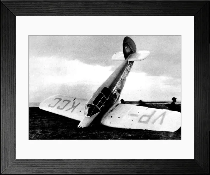 Framed Print : Beryl Markhams aeroplane in a Cape Breton Bog, 1936 Framed Print : Beryl Markhams aeroplane in a Cape Breton Bog, 1936