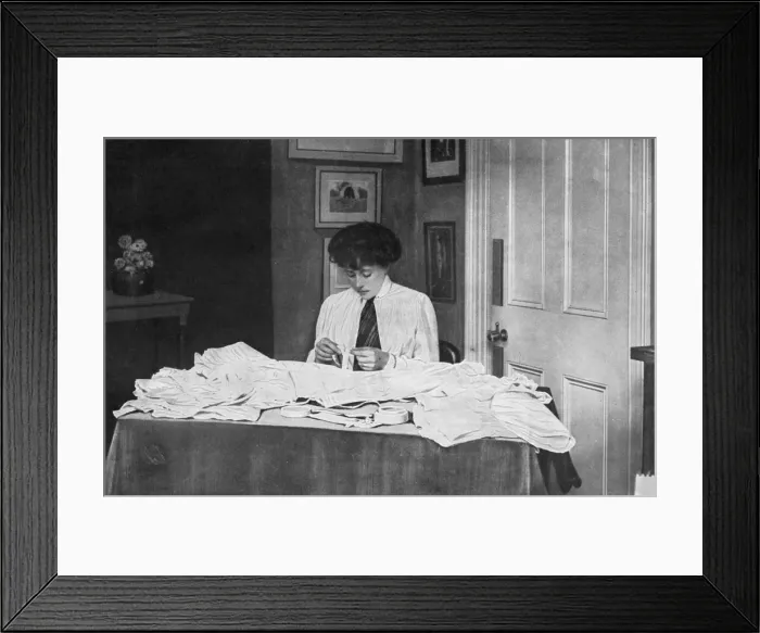 Framed Print : Sewing Underwear Framed Print : Sewing Underwear