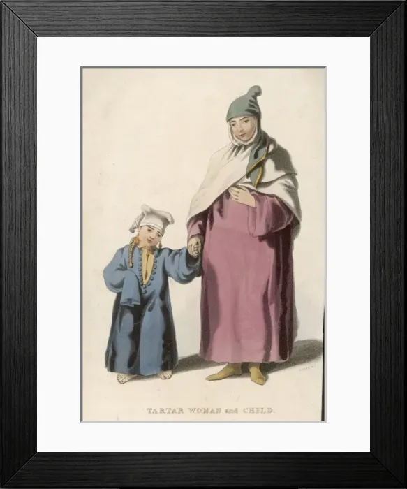 Framed Print : Tartar Woman & Child Framed Print : Tartar Woman & Child