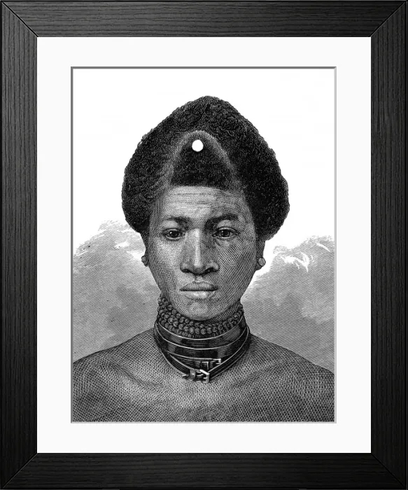 Framed Print : Zulu wars. Zulu dandies, showing the modes of wearing their Framed Print : Zulu wars. Zulu dandies, showing the modes of wearing their