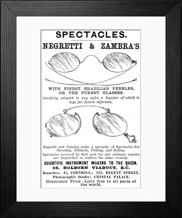 Framed Print : Advertisement for spectacles Framed Print : Advertisement for spectacles
