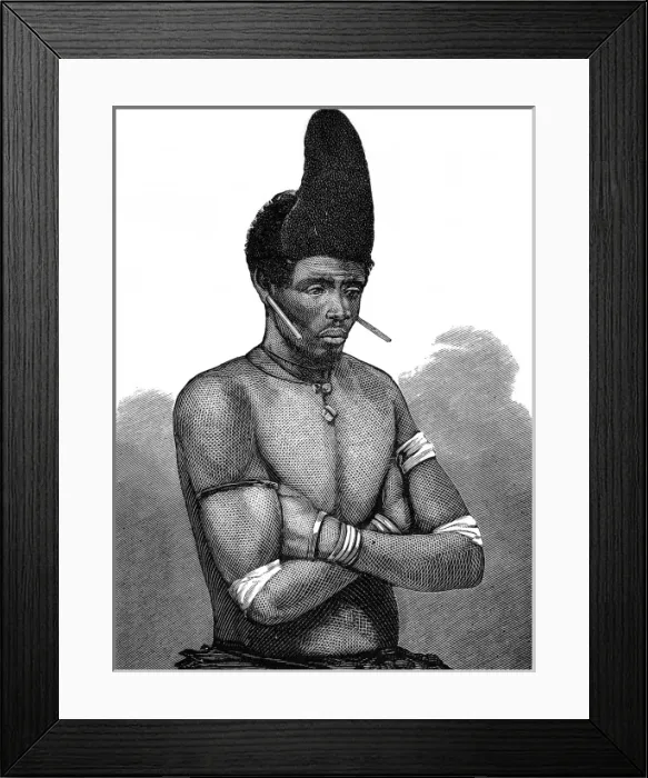 Framed Print : Zulu wars. Zulu dandies, showing the modes of wearing their Framed Print : Zulu wars. Zulu dandies, showing the modes of wearing their