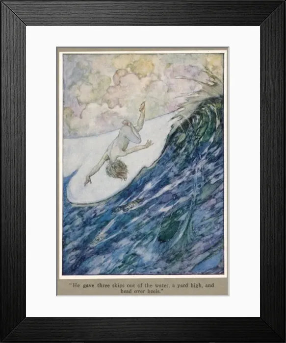 Framed Print : Tom Jumps out of Water Framed Print : Tom Jumps out of Water