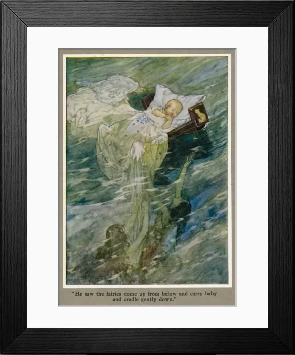Framed Print : Baby and Fairies Framed Print : Baby and Fairies