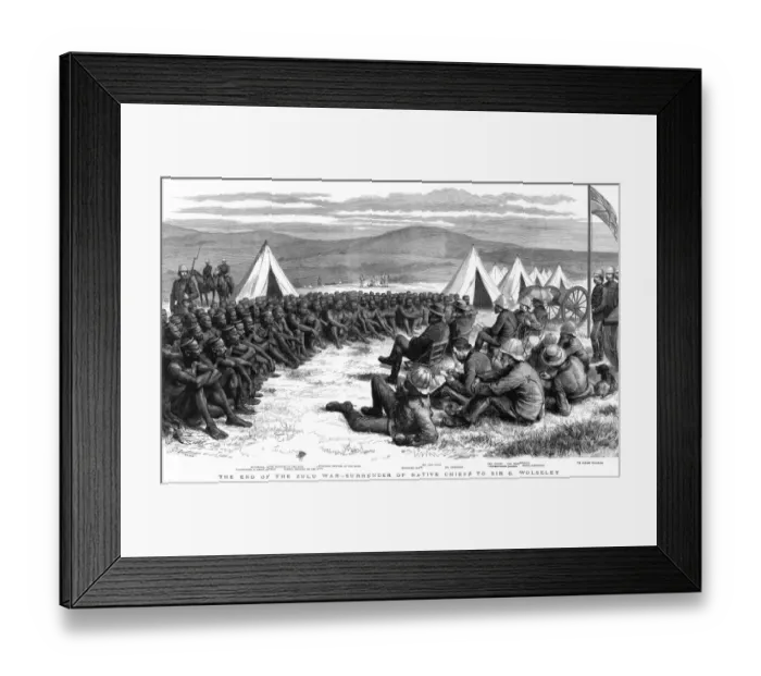 Framed Print : The End of the Zulu War. Surrender of native chiefs to Sir G