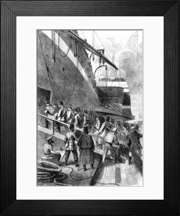 Framed Print : American Civil war. Departure of the Great Eastern from Framed Print : American Civil war. Departure of the Great Eastern from