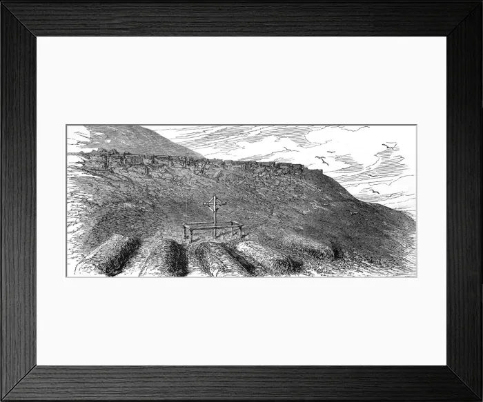 Framed Print : The Zulu war. Graves of the 17 men who fell in the defence o Framed Print : The Zulu war. Graves of the 17 men who fell in the defence o
