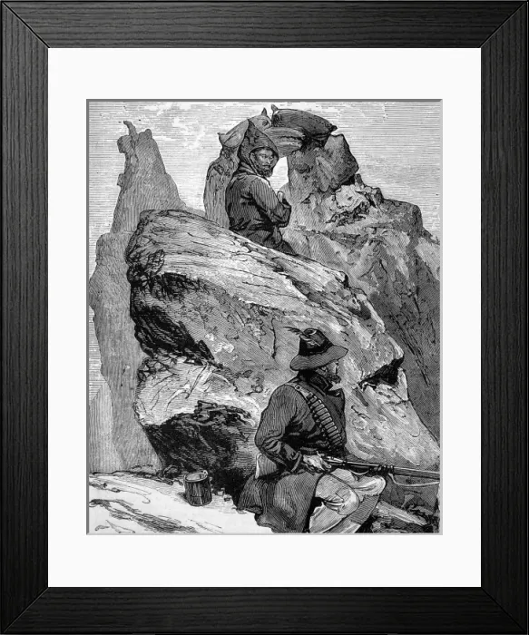 Framed Print : The Zulu war. The End of the Zulu war. The Siege of Morosi s Framed Print : The Zulu war. The End of the Zulu war. The Siege of Morosi s