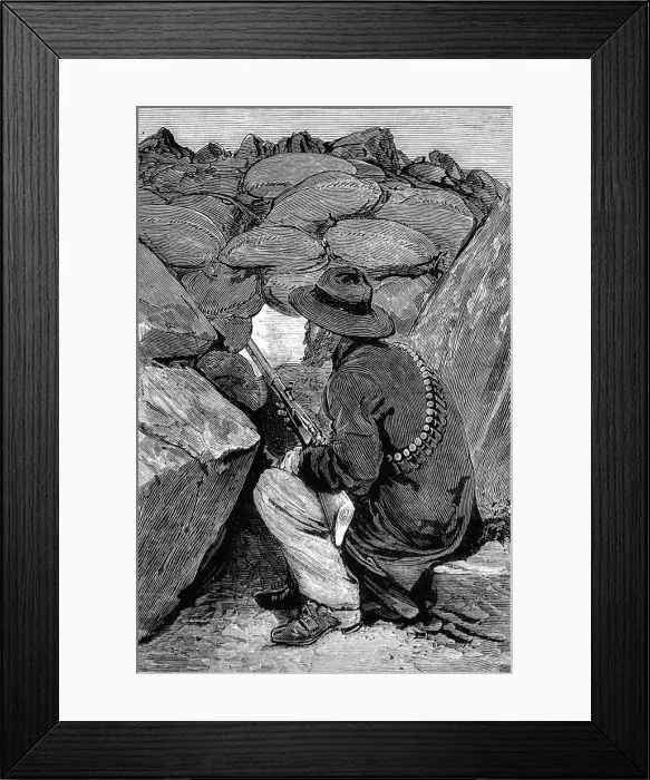 Framed Print : The end of the Zulu war. A colonial soldier in one of the sc Framed Print : The end of the Zulu war. A colonial soldier in one of the sc