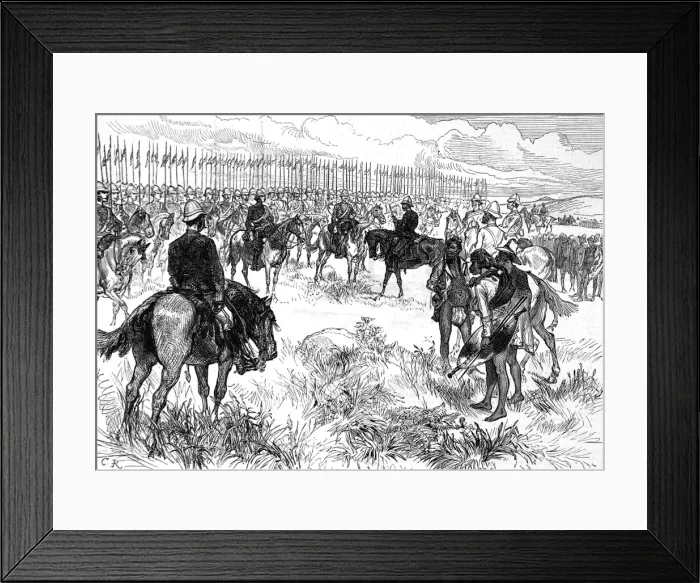 Framed Print : The Zulu war. General Newdigate addressing the lancers befor Framed Print : The Zulu war. General Newdigate addressing the lancers befor