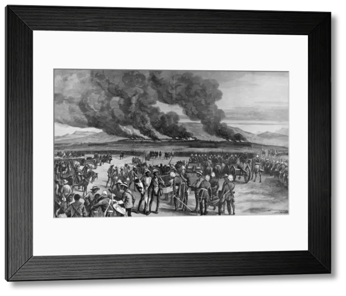 Framed Print : The Zulu war, the Burning of Ulundi. From a sketch by an ILN Framed Print : The Zulu war, the Burning of Ulundi. From a sketch by an ILN