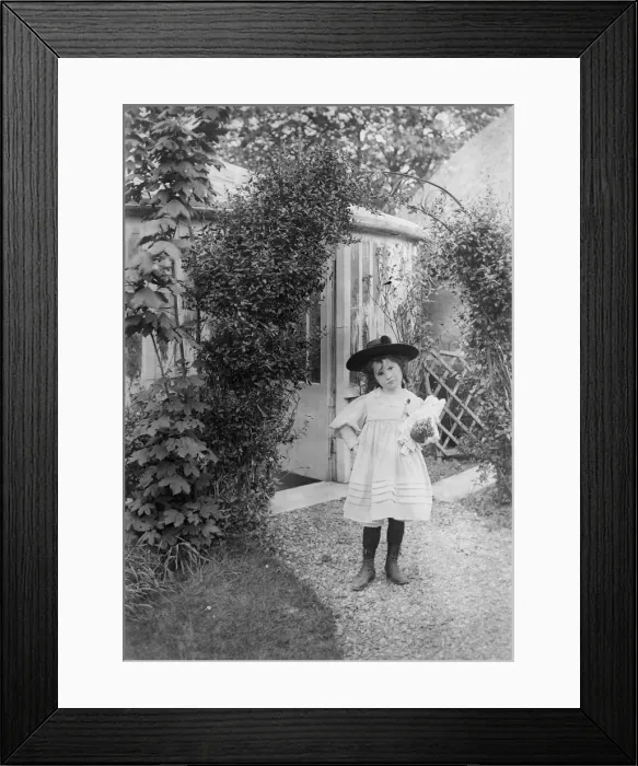 Framed Print : Young Girl in Garden Framed Print : Young Girl in Garden