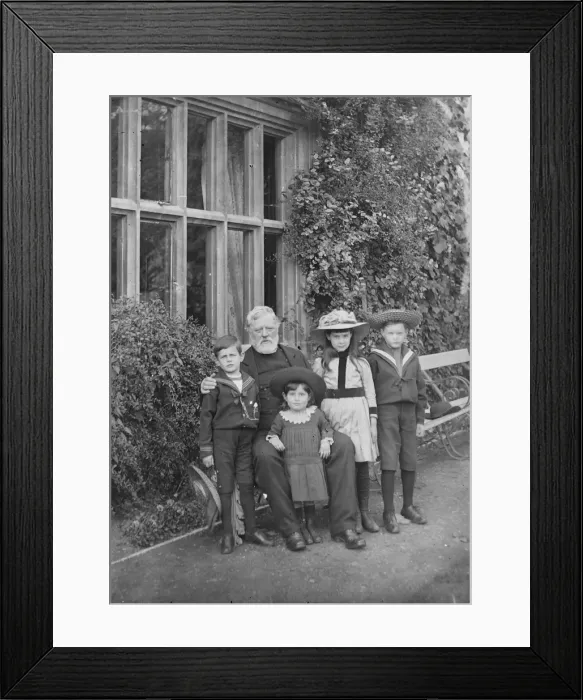 Framed Print : Grandfather & Grandkids Framed Print : Grandfather & Grandkids