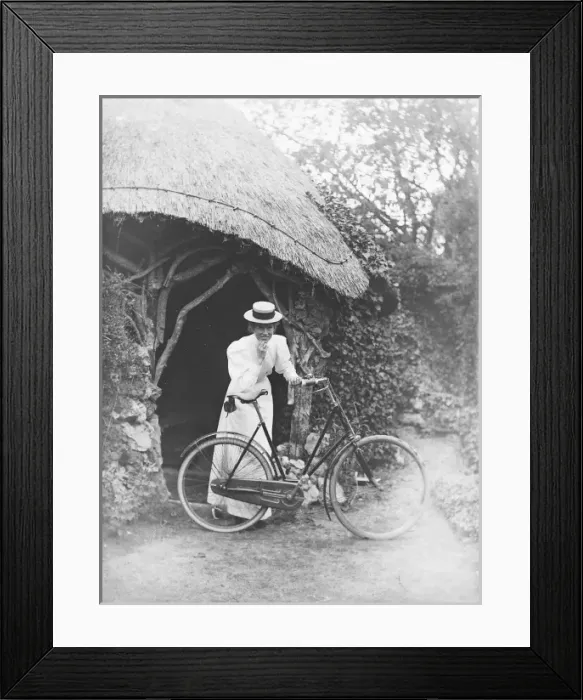 Framed Print : Lady and Bicycle Framed Print : Lady and Bicycle