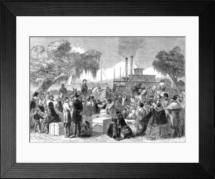 Framed Print : Civil War in America: arrival of a Federal steamer Framed Print : Civil War in America: arrival of a Federal steamer